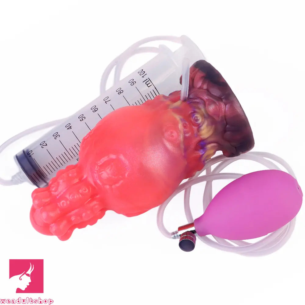 5.91in Fantasy Weird Silicone Soft Inflatable Spraying Water Dildo For Sex