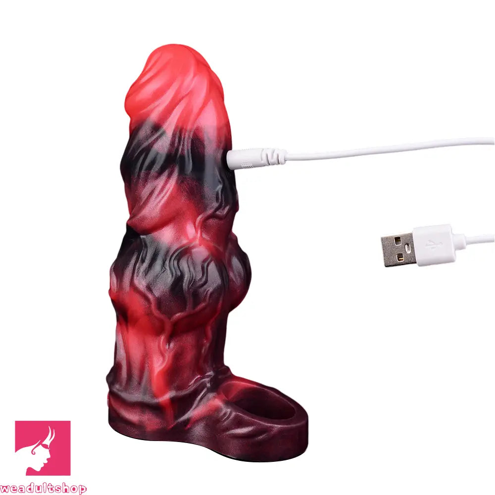 5.91in Silicone Dog Cock Sleeve Knot Dildo Vibrating Dildo With Cock Ring