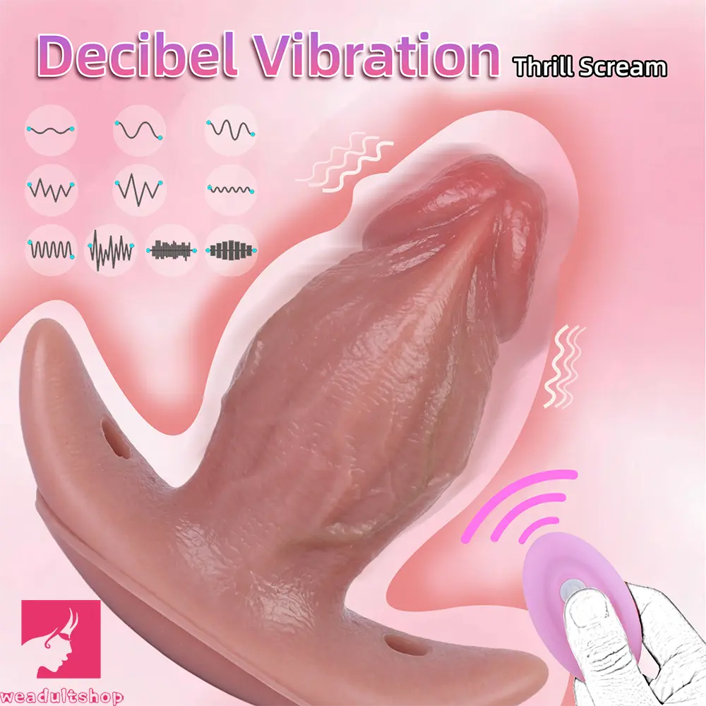 5.7in Male Using 10 Frequency Vibration Role Play Cock Dildo Tail Butt Plug