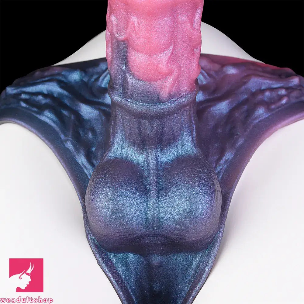 11.02in Horse Cock Hollow Soft Dildo Leather Panty Animal Penis Sheath