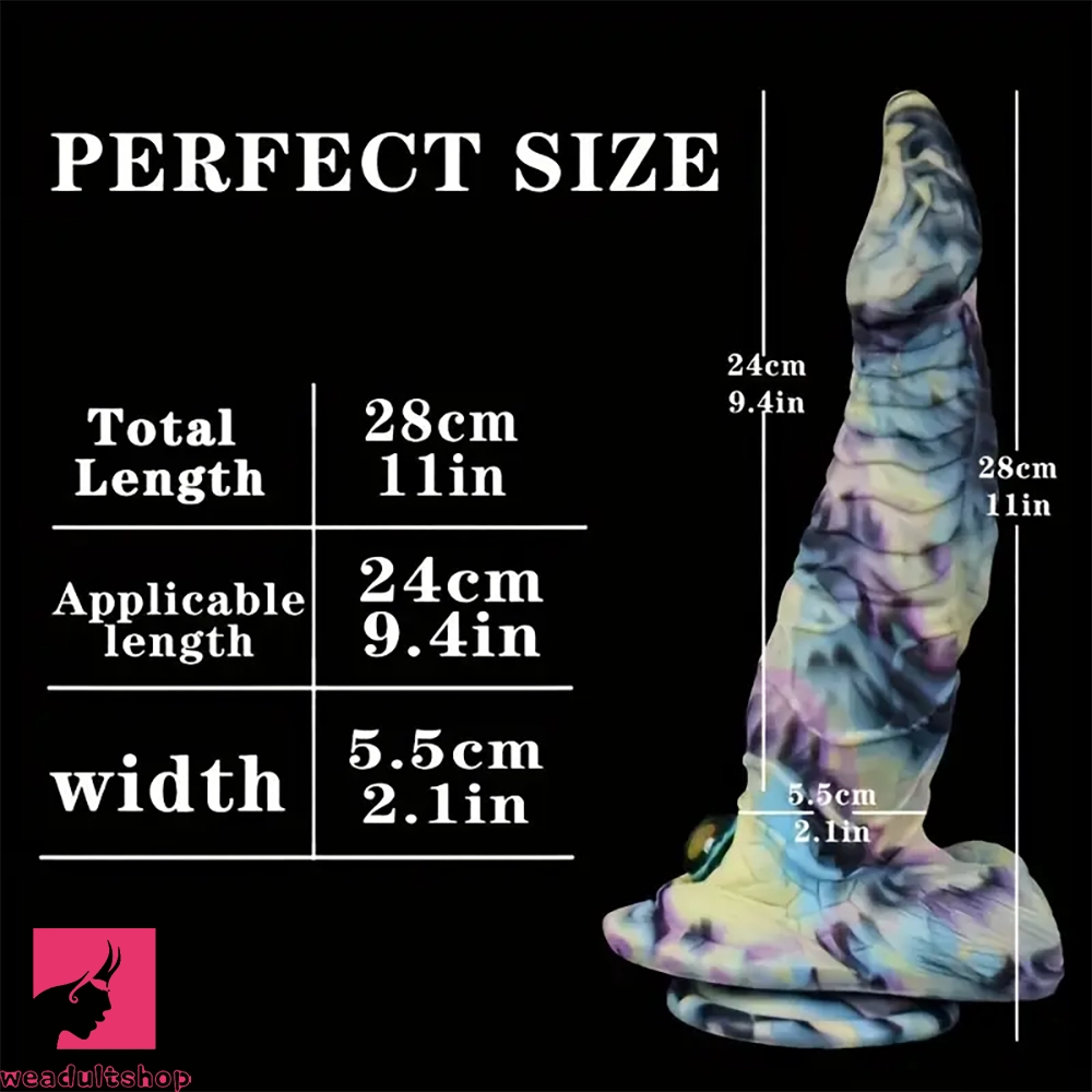8.58in 9.2in 11in Silicone Fantasy Creature Big Dildo With Real Double Eyes
