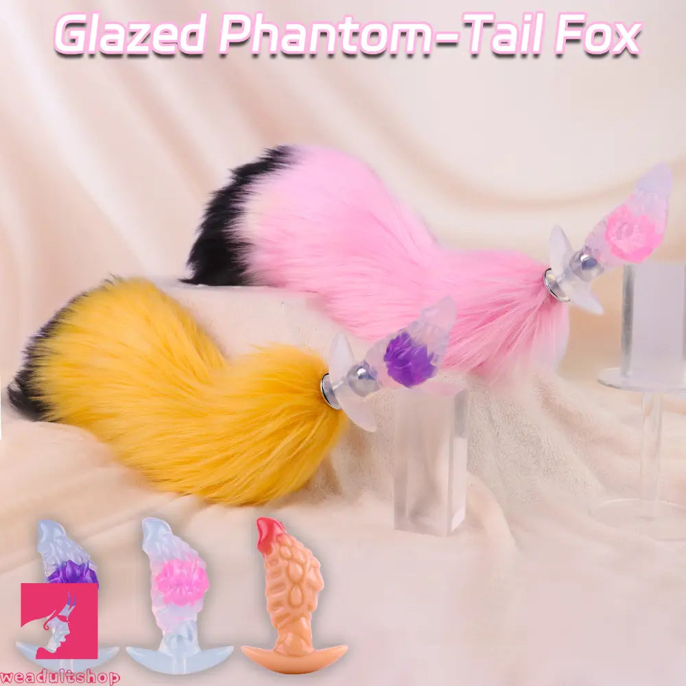4.53in Fox Tail Wear Anchor Silicone Odd Dildo Butt Plug For BDSM Sex