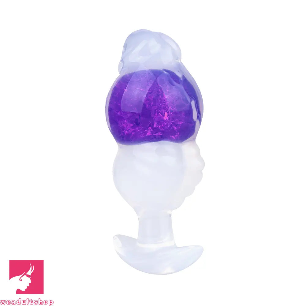 5.63in Luminous Silicone Anal Beads Dildo Anal Cock Toy With Anchor