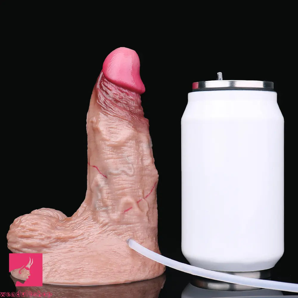 6.37in Double Density Silicone Soft Ejaculating Female Skin Feel Dildo
