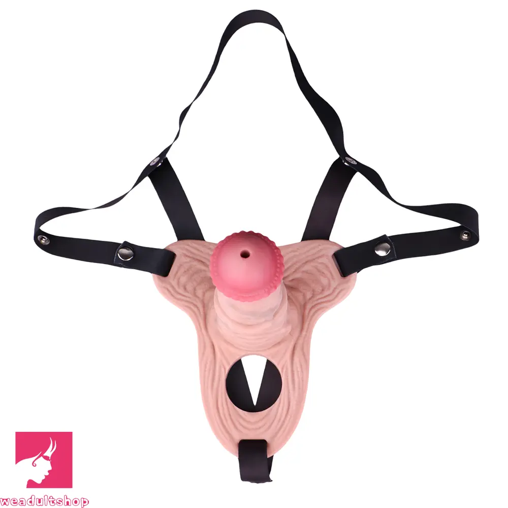 5.7in Silicone Horse Penis Male Cage Strap on Chastity Dildo With Lock