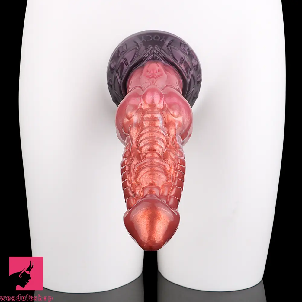 9.76in Knotted Monster Animal Double Layer Silicone Dildo Female Toy