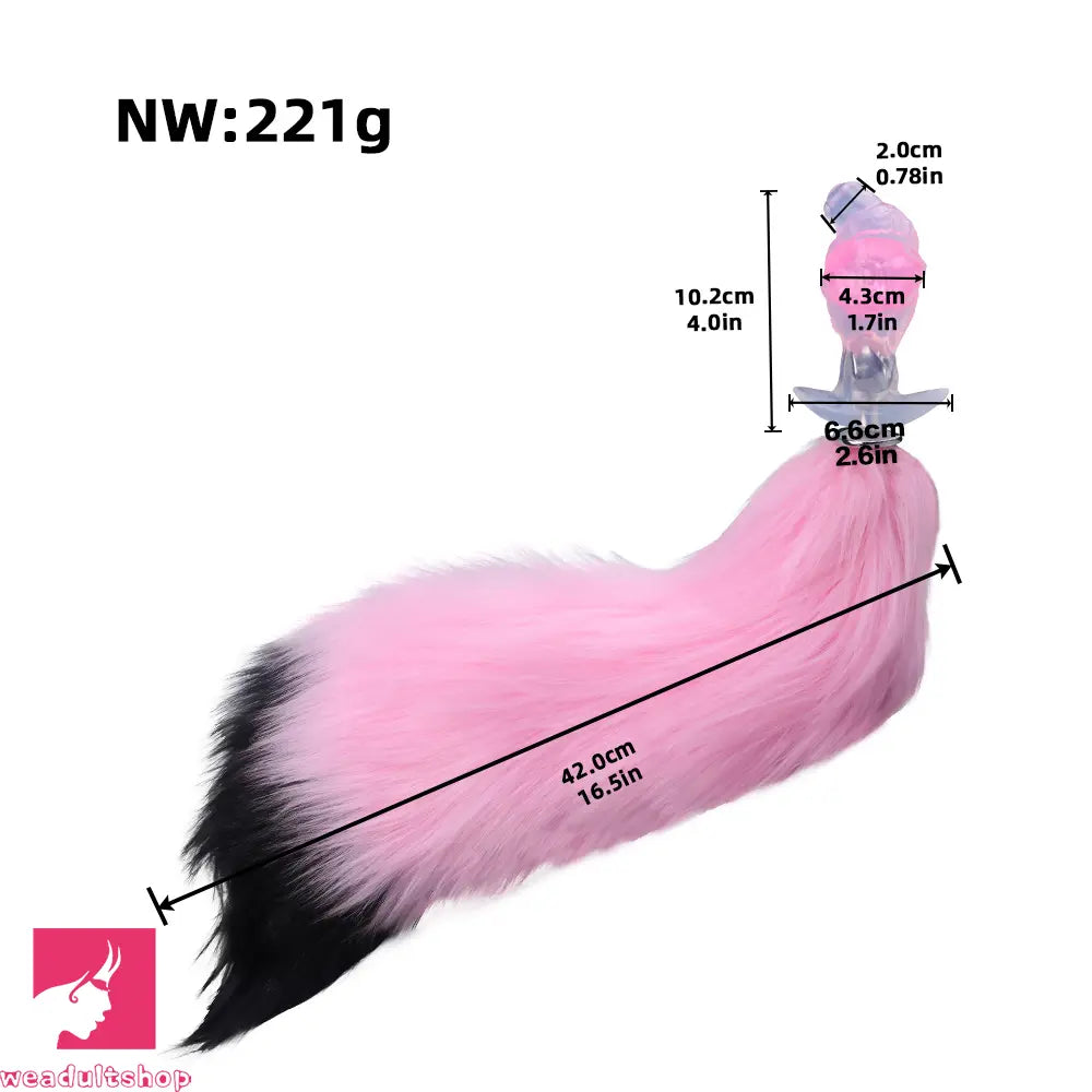 4.01in Fox Tail Wear Anchor Silicone Dildo Butt Plug For BDSM Role Sex