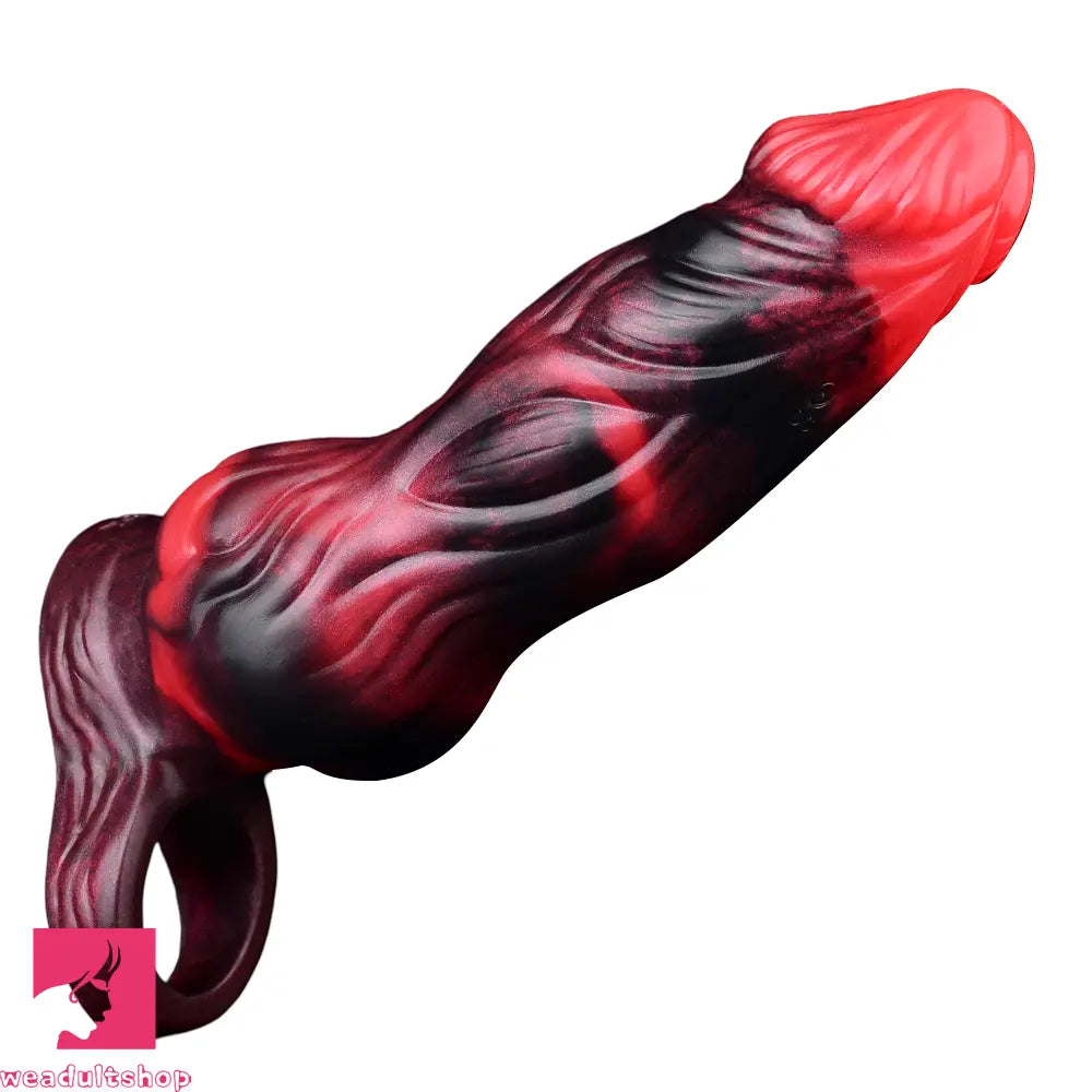 5.91in 7.17in Silicone Cock Sleeve Soft Vibrating Hollow Fantasy Penis Dildo