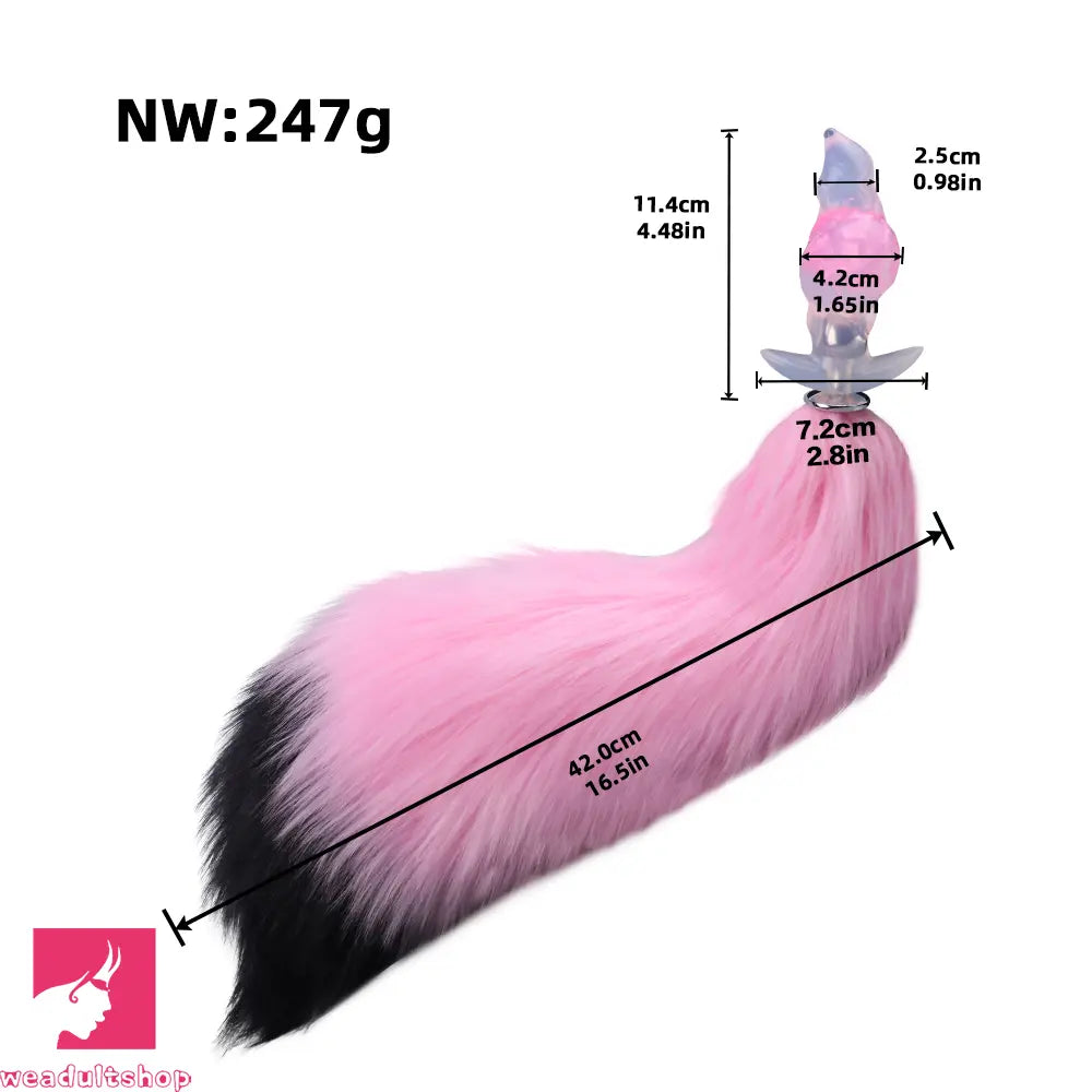 4.48in Fox Tail Wear Anchor Fantasy Dildo Butt Plug For BDSM Role Sex