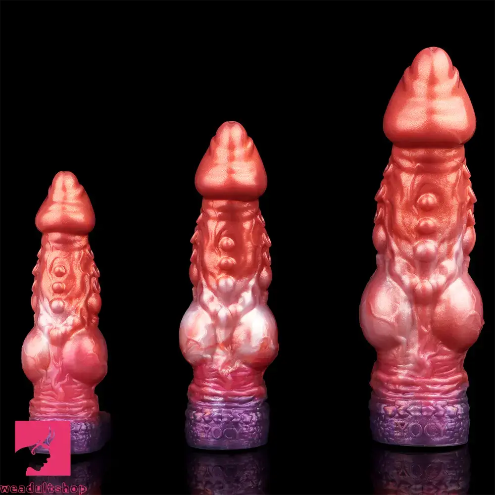 6.85in 8.11in 9.84in Dragon Monster Knot Silicone Dildo For Sleeve Sheath