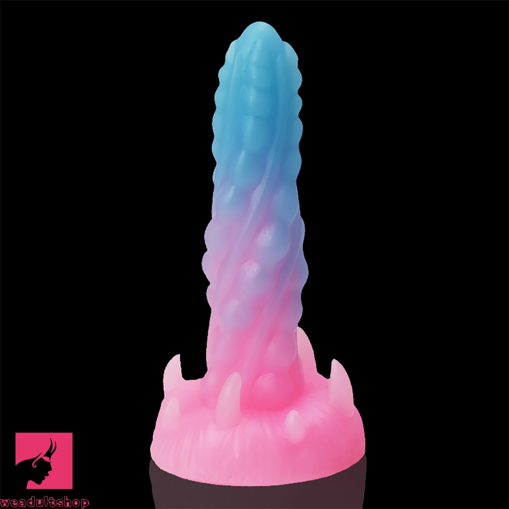 7.48in Luminous Fantasy Silicone Soft Penis Dildo With Spiked Penis Texture