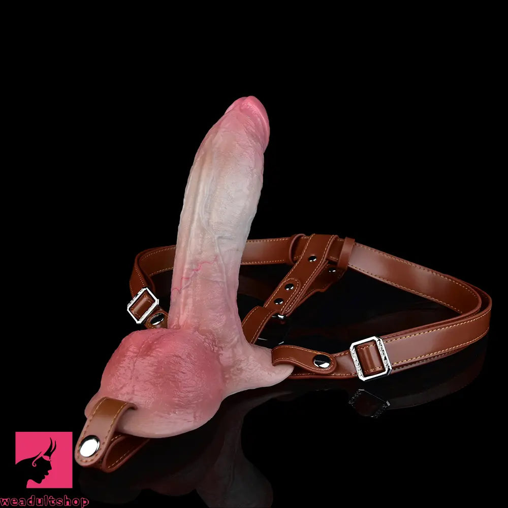 6.49in 8.46in Real Skin Manual Play Strap on Dual Density Silicone Solid Dildo