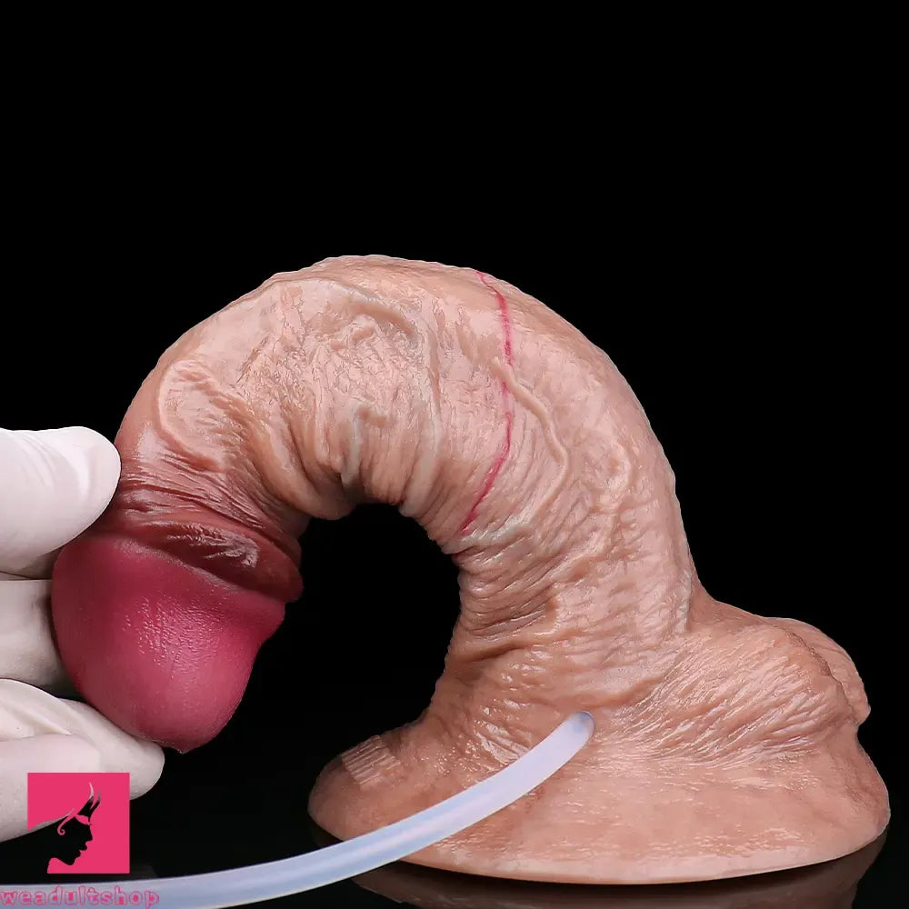 7.01in Double Density Silicone Soft Ejaculating Real Veins Cock Real Dildo