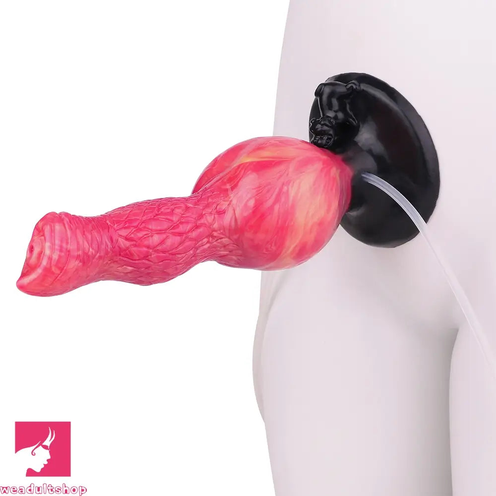 8.54in Fantasy Knotted Silicone Soft Big Dildo Ejaculating Penis Cock Toy