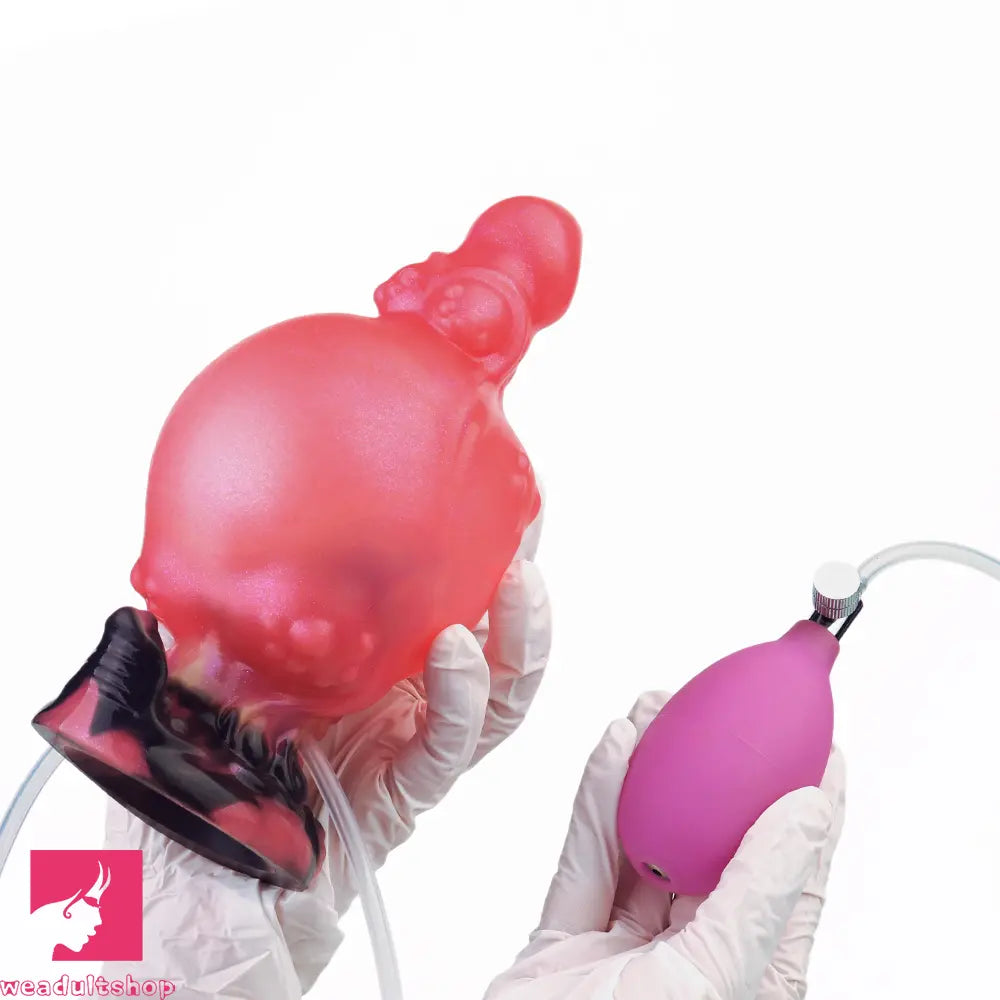 5.91in Odd Knot Spiked Silicone Soft Inflatable Spraying Squirting Real Dildo