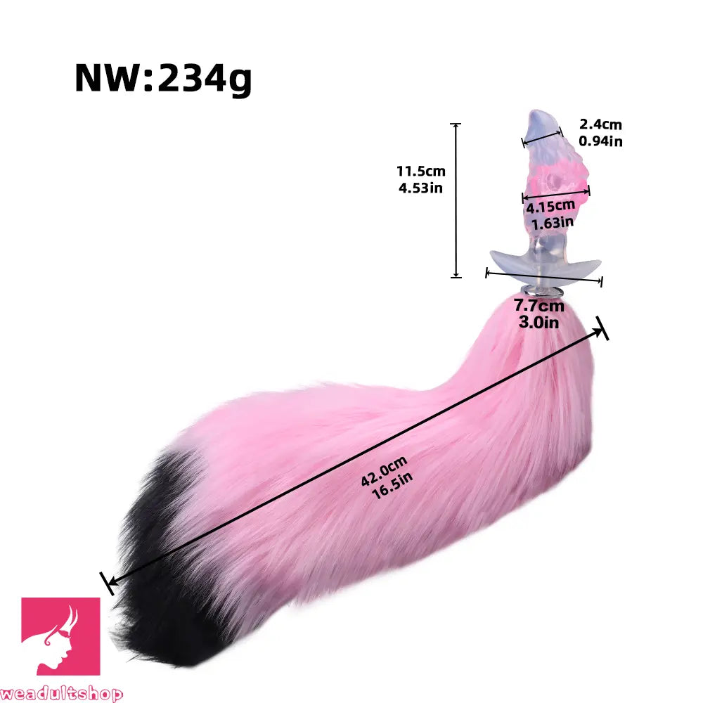 4.53in Fox Tail Wear Anchor Silicone Odd Dildo Butt Plug For BDSM Sex