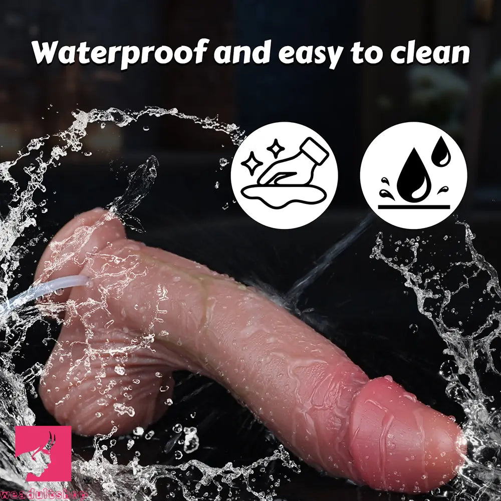8.97in Curved Realistic Silicone Strap on Ejaculating Dildo Interactive Product