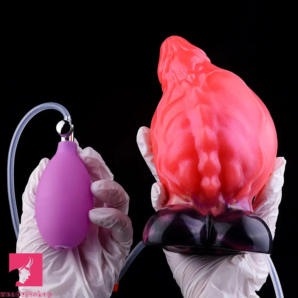 5.12in Fantasy Odd Silicone Soft Inflatable Spraying Water Dildo For Clit