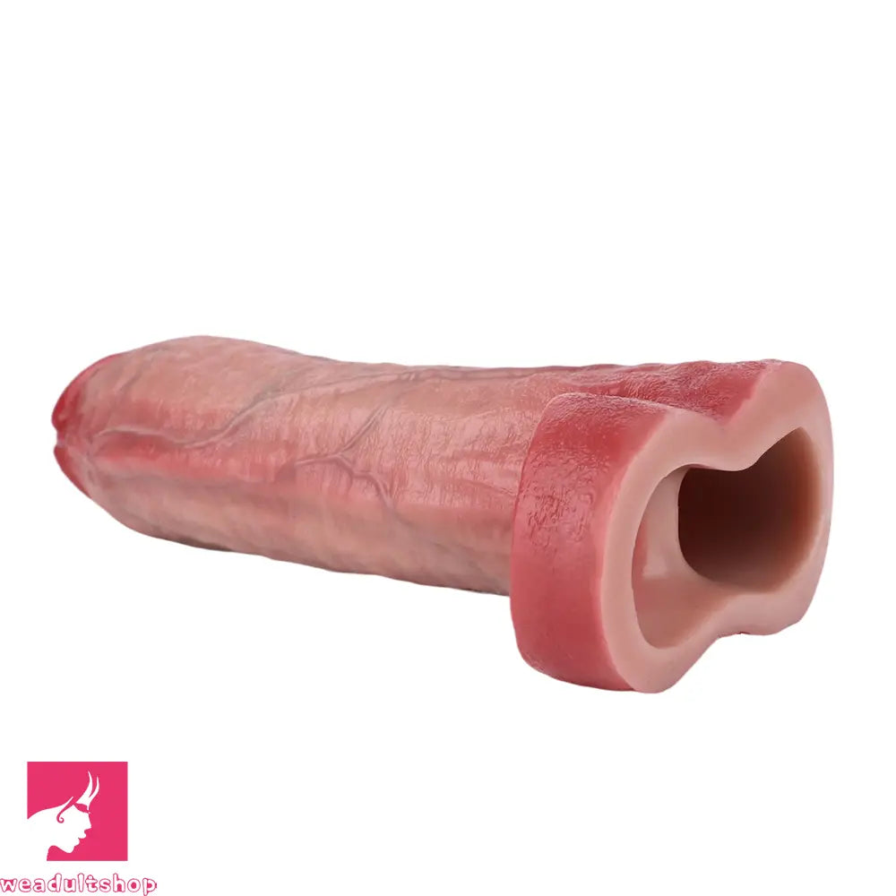 7.91in Realistic Penis Dildo Cock Sleeve Extender Vibrating Remote Cock Toy