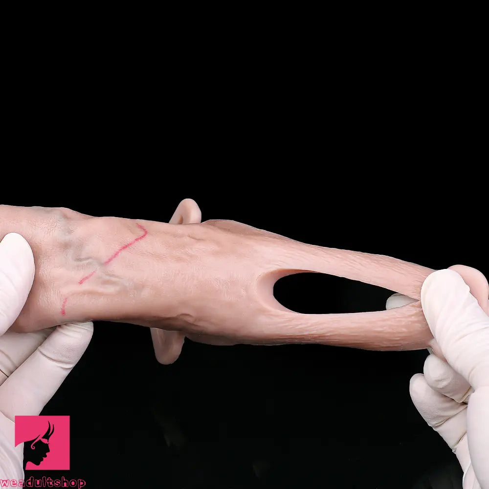 6.41in Lifelike Uncut Strap on Penis Extender Cock Sleeve Dildo For Clit