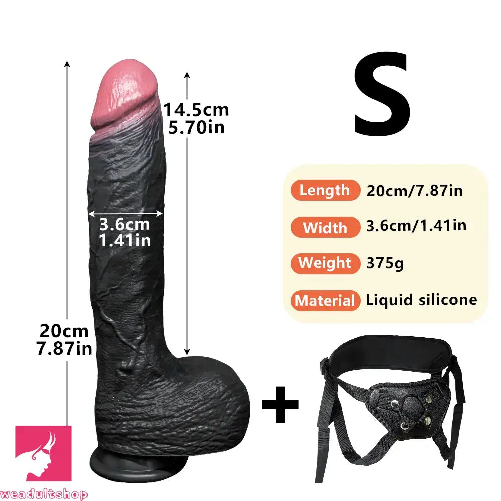 7.87in 10.03in 11.88in Dual Density Silicone Lifelike Big Dildo Love Dilator