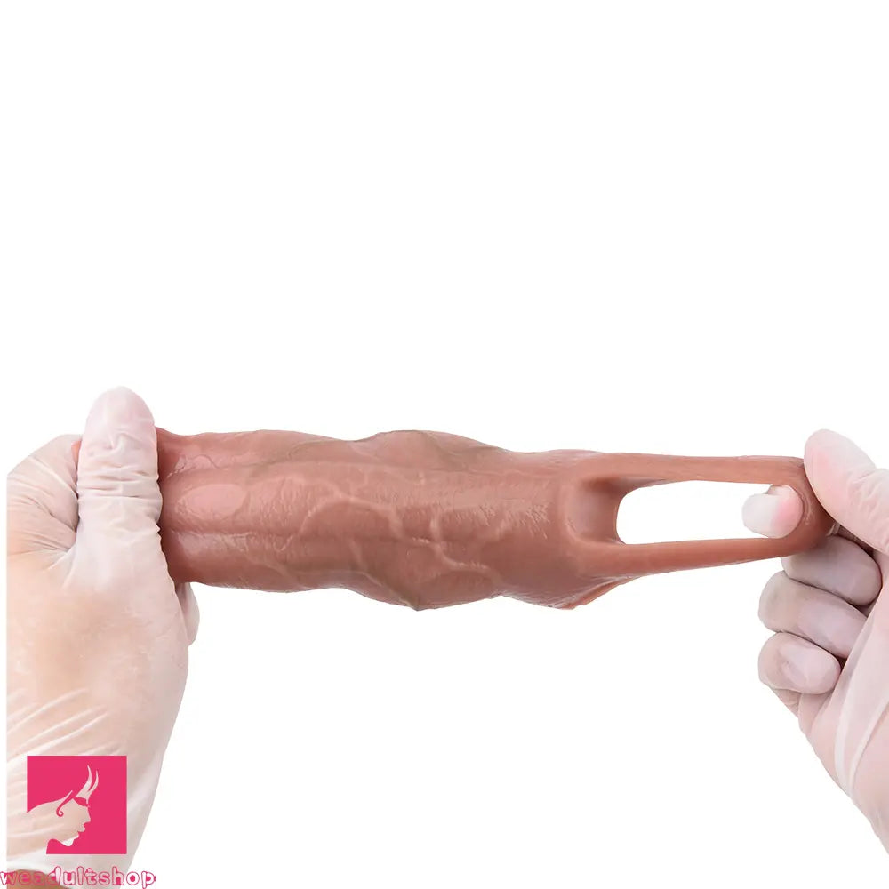 5.19in Strap on Penis Extender Cock Sleeve Dildo Realistic Simulation Cock