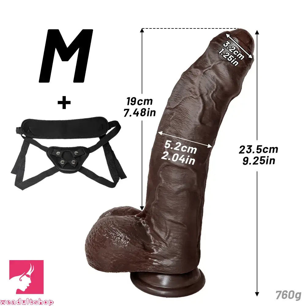 7.87in 9.25in 10.62in Uncut Foreskin Strap on Dildo Masturbation Cock Toy