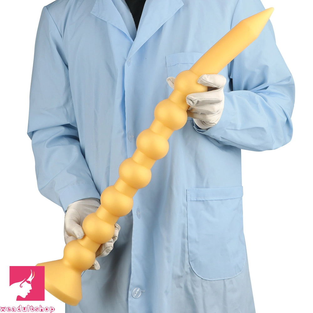 23.62in Soft Seven Beads Expansion Long Deep Huge Anal Plug Cock Dildo