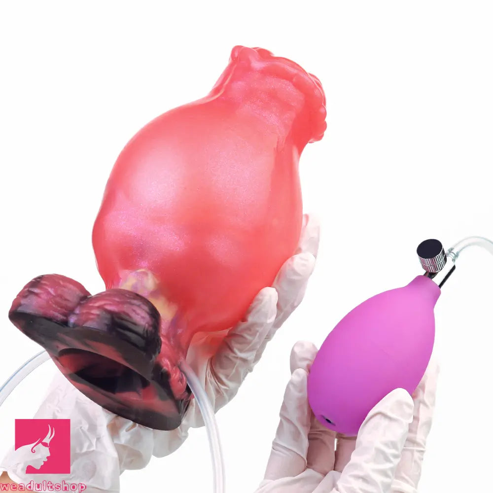 5.43in Fantasy Horse Knotted Silicone Flexible Inflatable Spraying Water Dildo