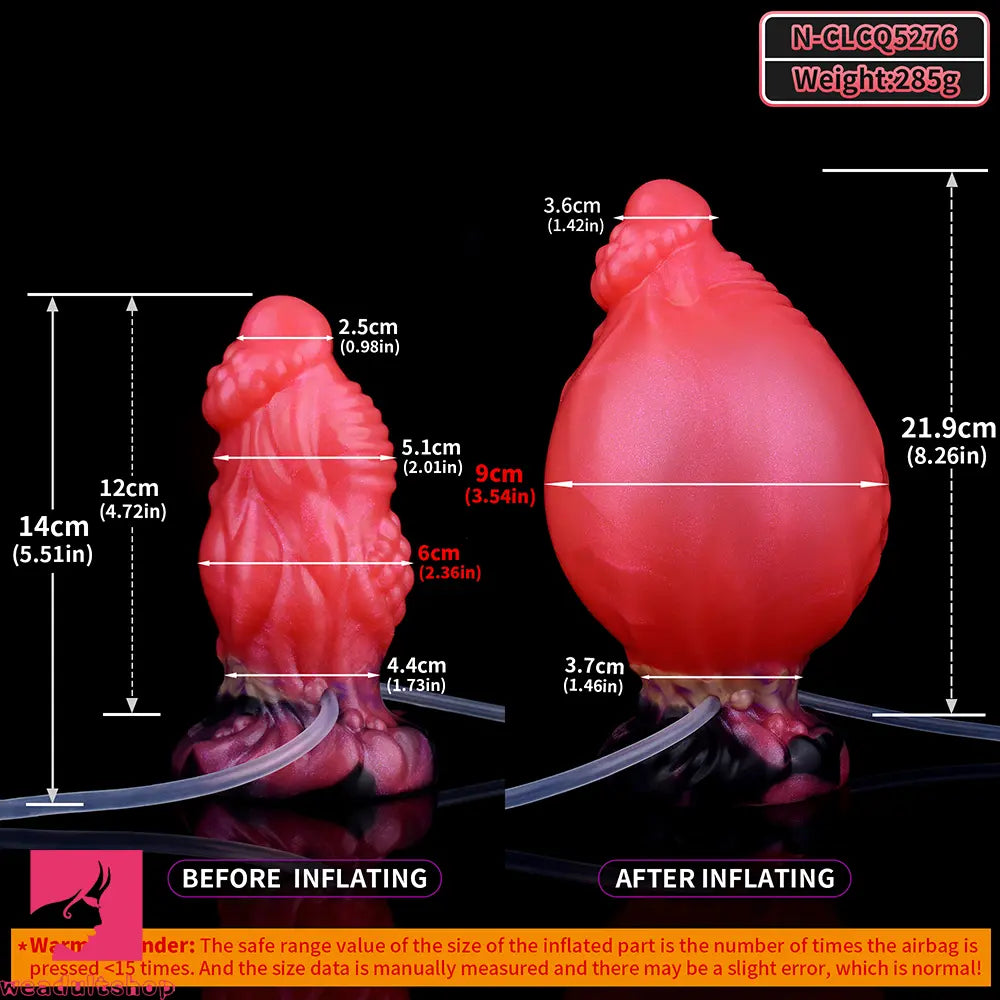 5.51in Fantasy Odd Silicone Soft Inflatable Spraying Water Dildo For Anus