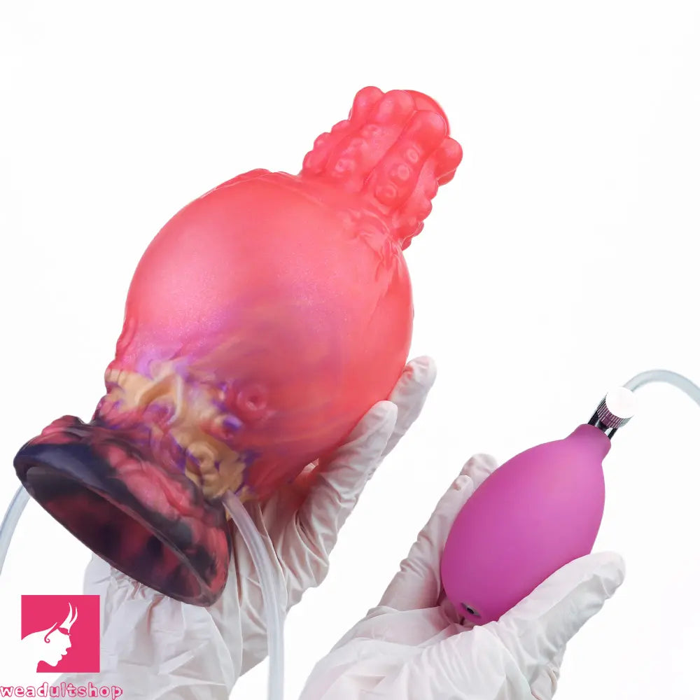 5.91in Fantasy Weird Silicone Soft Inflatable Spraying Water Dildo For Sex