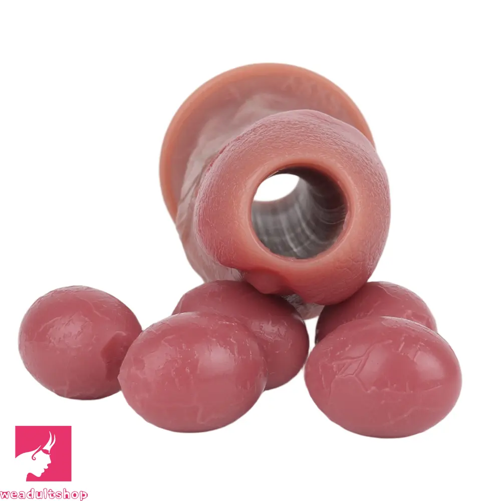 8.66in Egg Laying Real Fantasy Soft Silicone Dildo For Women Men Cock