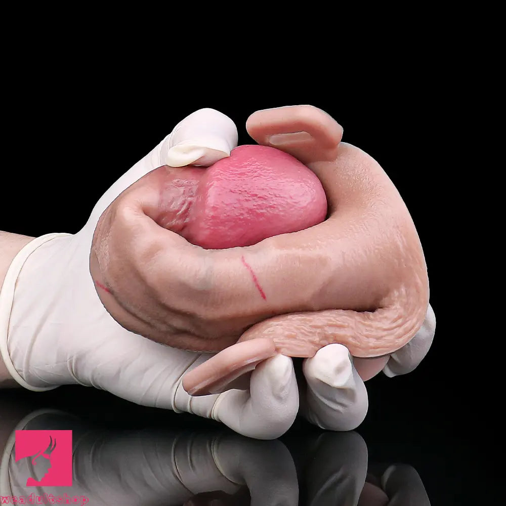 6.37in Real Feeling Strap on Penis Extender Cock Sleeve Dildo For Clit Love