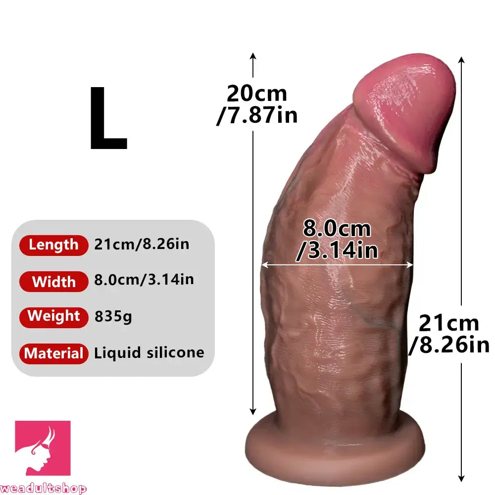 6.1in 7.08in 8.26in 9.05in 9.84in Realistic Thick Strap on Silicone Dildo