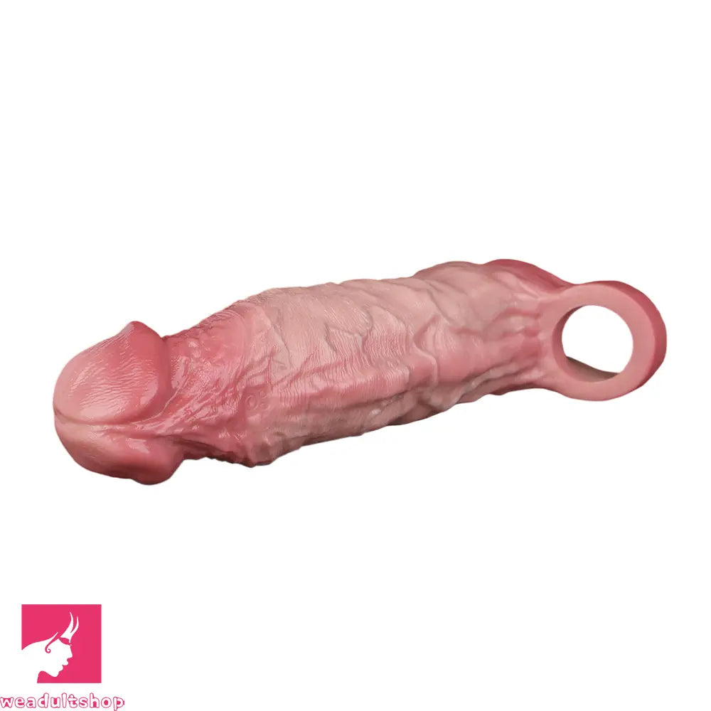 8.78in Realistic Penis Cock Dildo Sleeve Extender Vibrating Remote Sex Toy