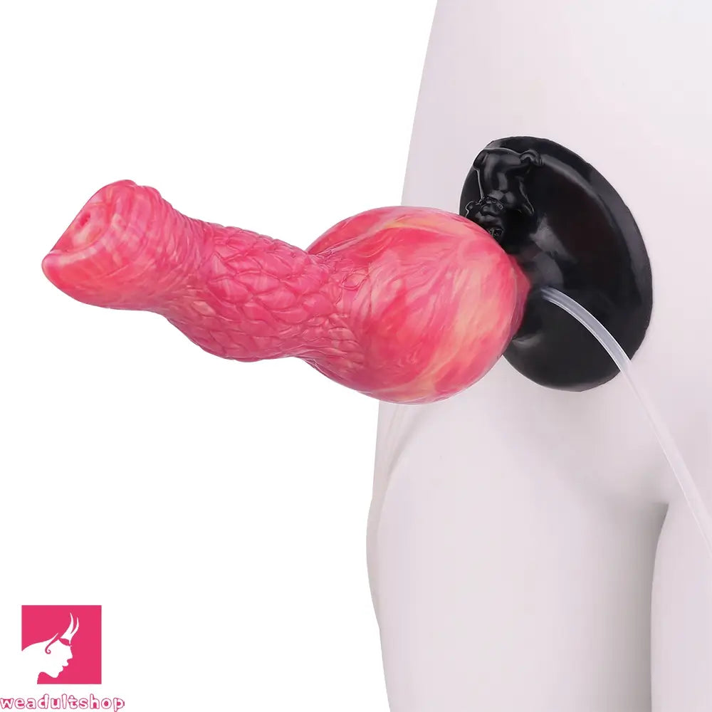 8.54in Fantasy Knotted Silicone Soft Big Dildo Ejaculating Penis Cock Toy