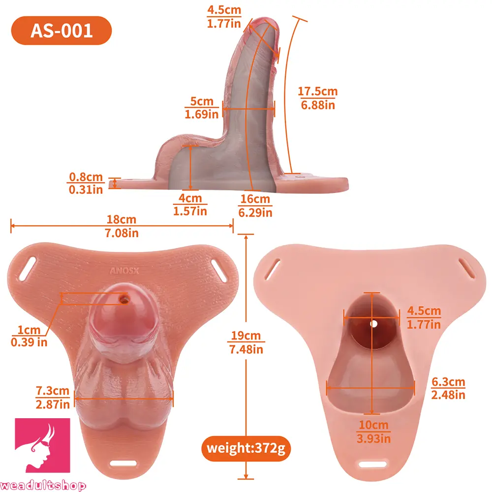 7.48in Strap on Silicone Cock Cage Dildo For Chastity Cock Hollow Dildo