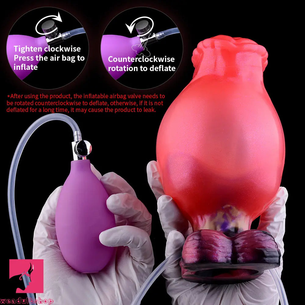 5.43in Fantasy Horse Knotted Silicone Flexible Inflatable Spraying Water Dildo