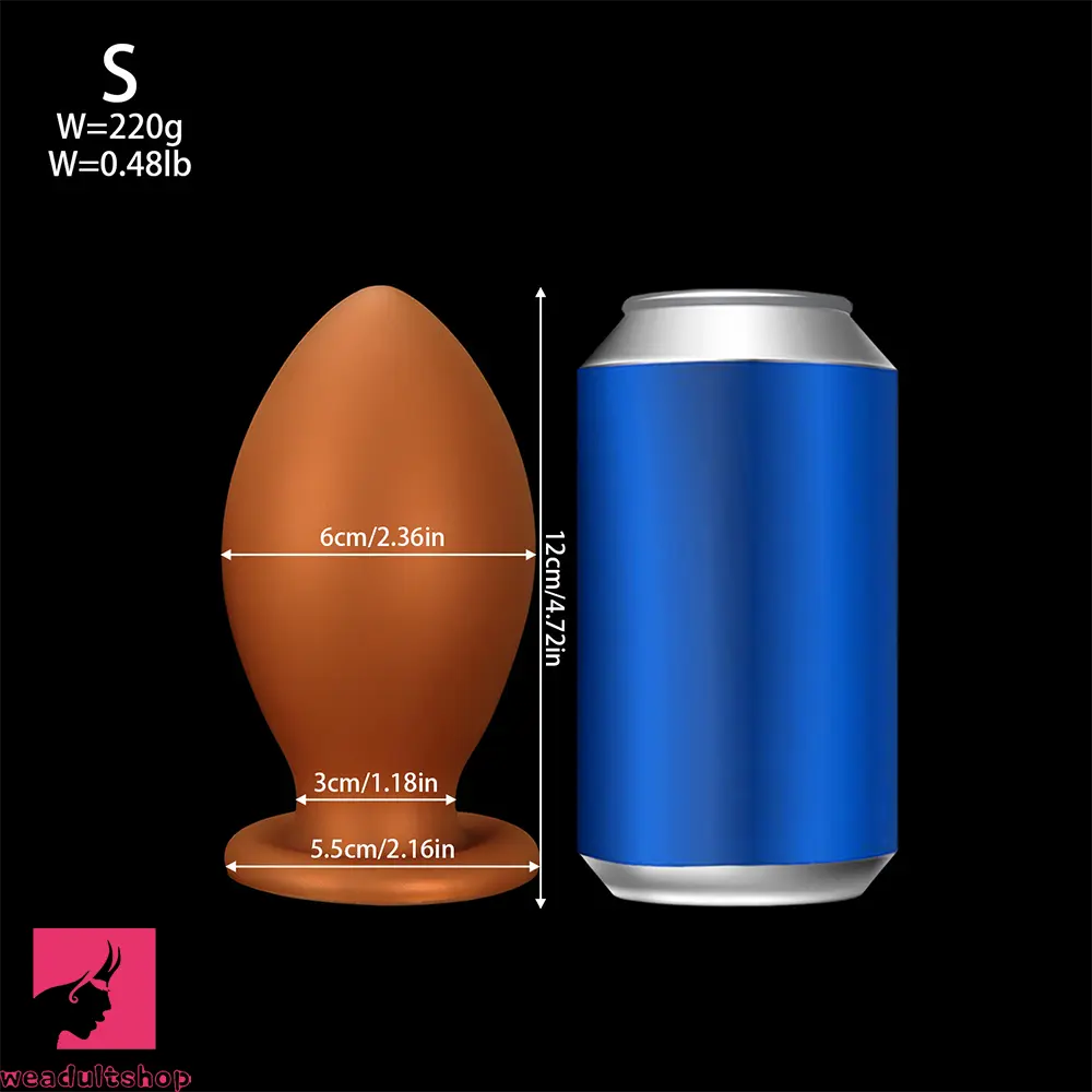 4.72in 5.51in 6.29in 7.08in 7.87in Rugby Silicone Butt Plug Dildo Adult Cock
