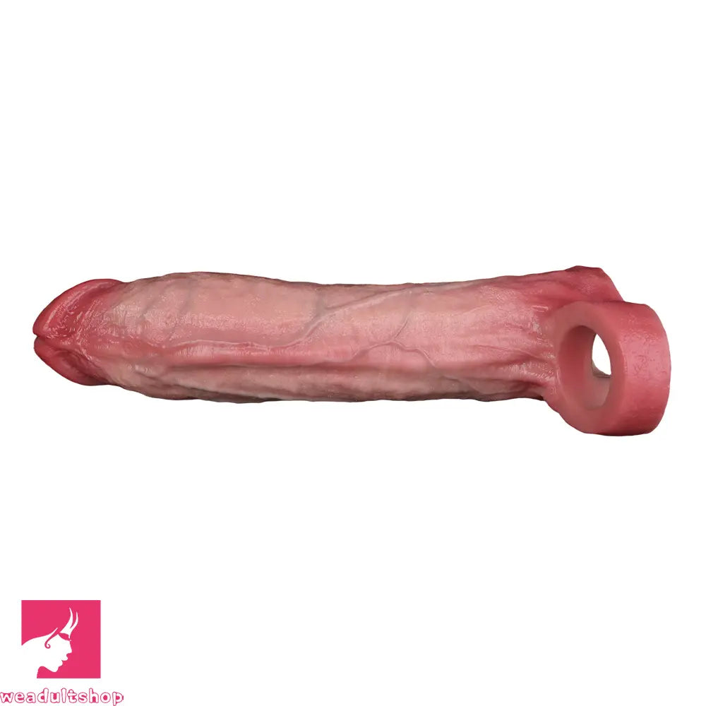 7.91in Realistic Penis Dildo Cock Sleeve Extender Vibrating Remote Cock Toy