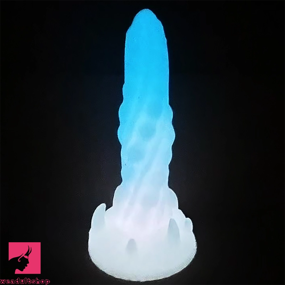 7.48in Luminous Fantasy Silicone Soft Penis Dildo With Spiked Penis Texture