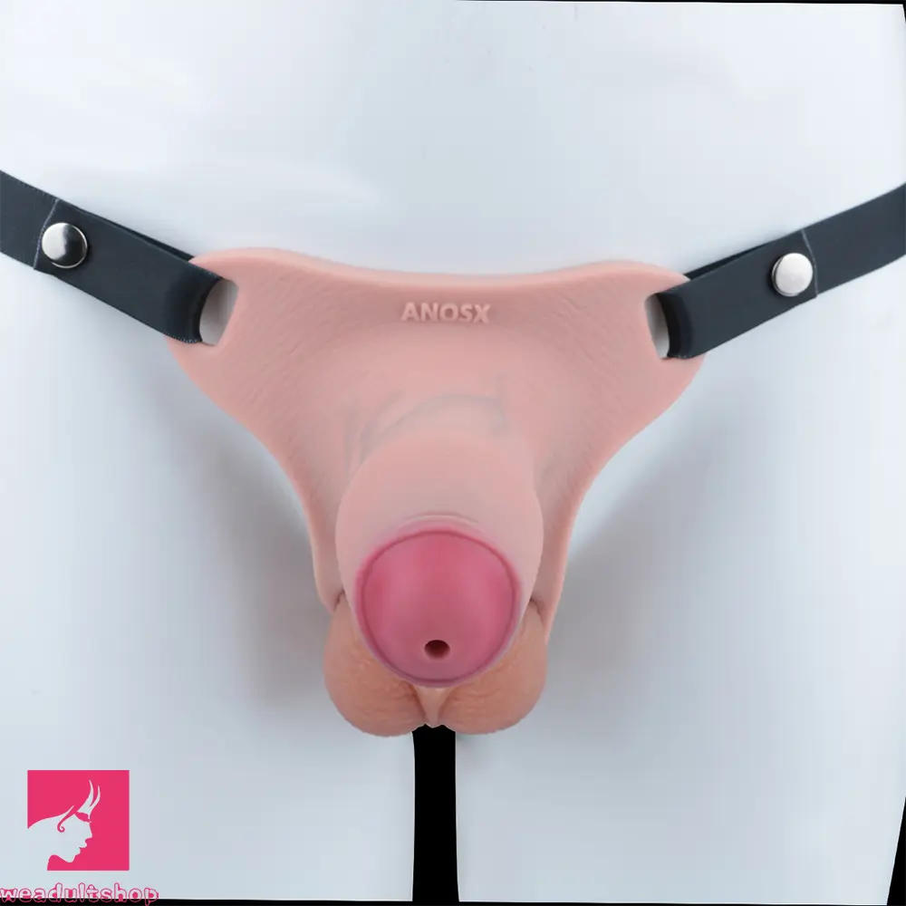 4.33in Strap on Chastity Dildo Wearable Realistic Cock Cage For Couples