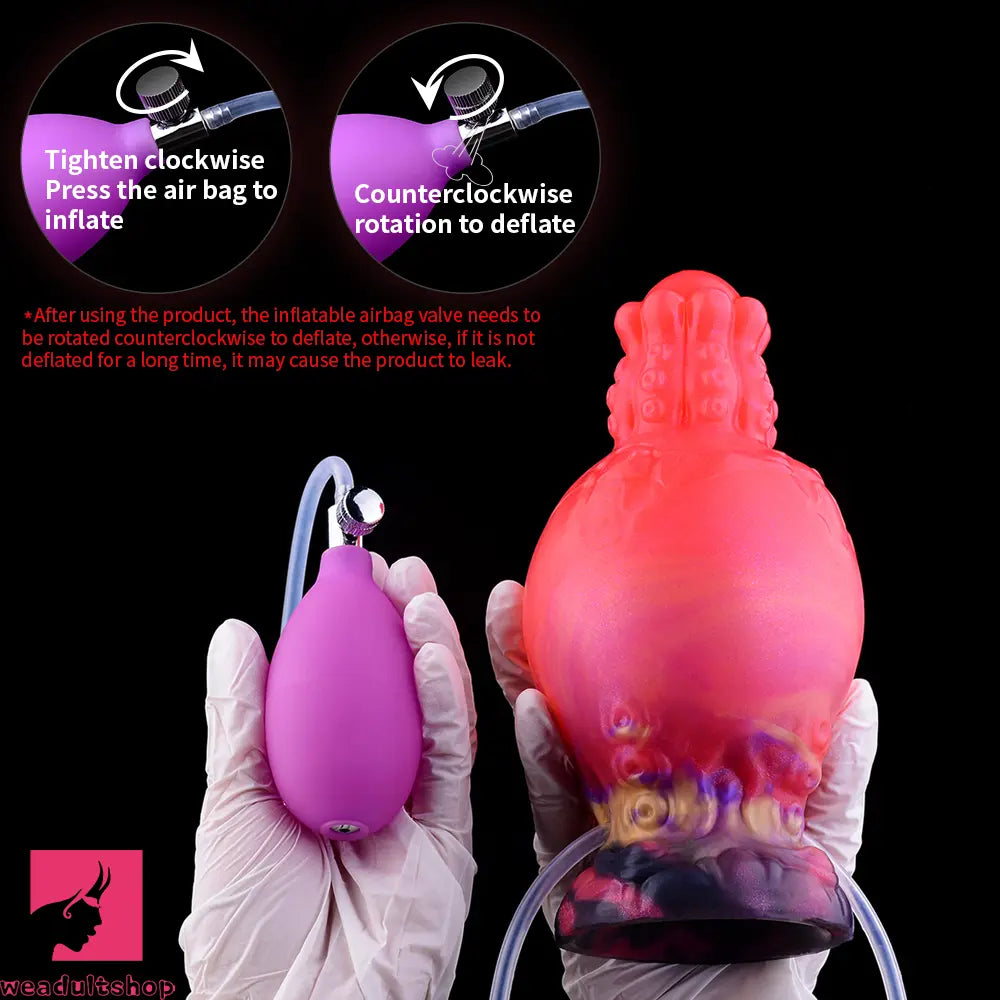 5.91in Fantasy Weird Silicone Soft Inflatable Spraying Water Dildo For Sex