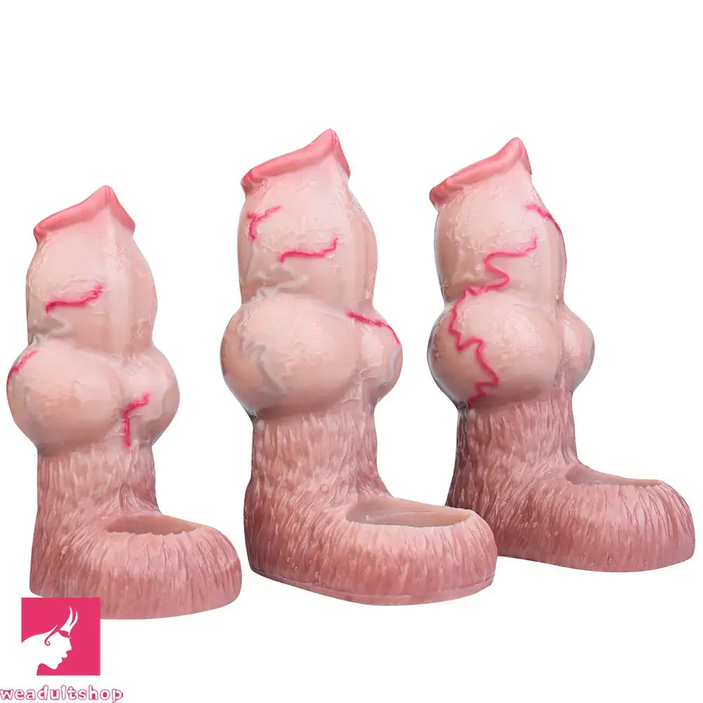 5.47in 6.49in 6.77in Realistic Dog Lifelike Dildo Cock Sleeve Close Open Head