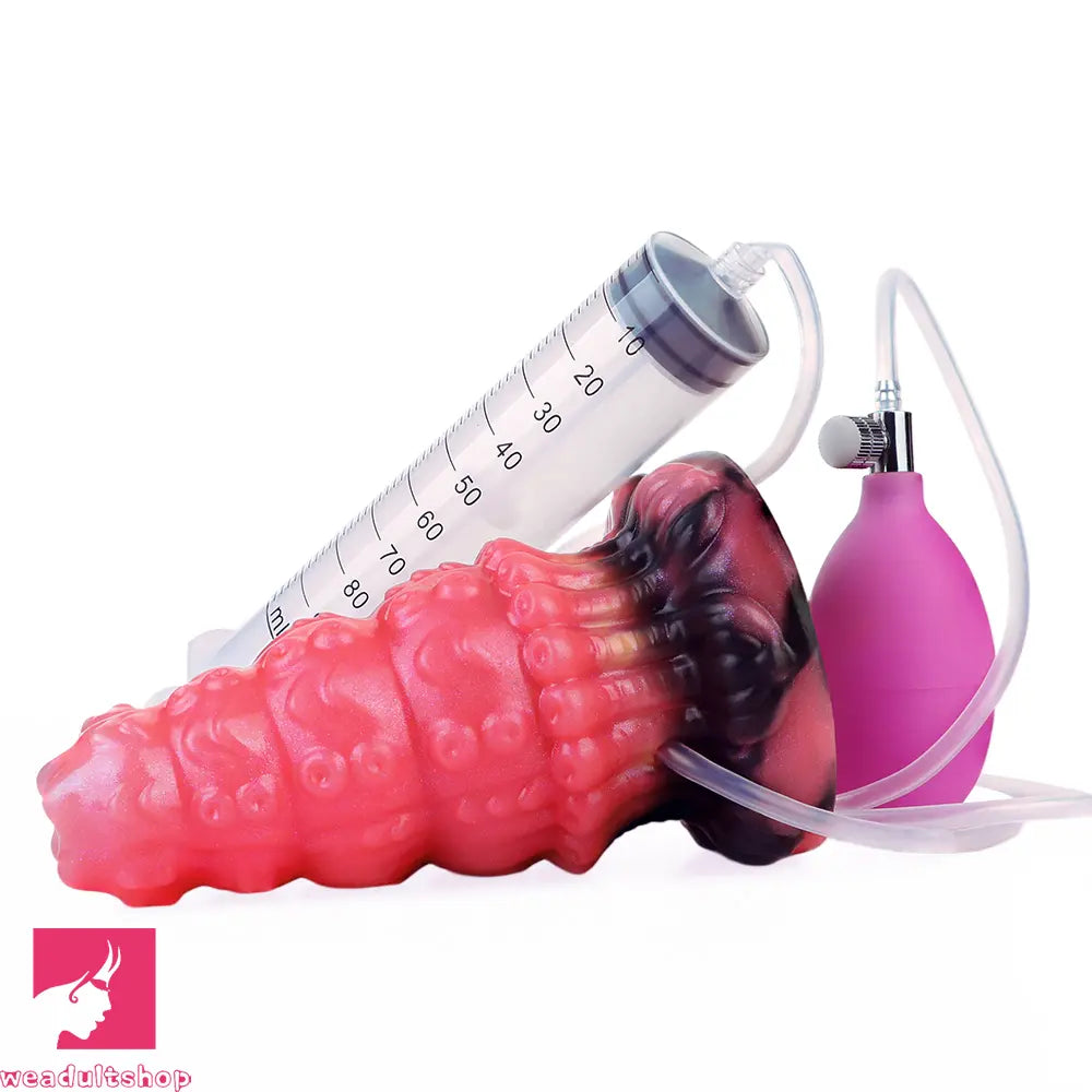 5.83in Fantasy Odd Silicone Soft Inflatable Spraying Water Dildo Butt Plug