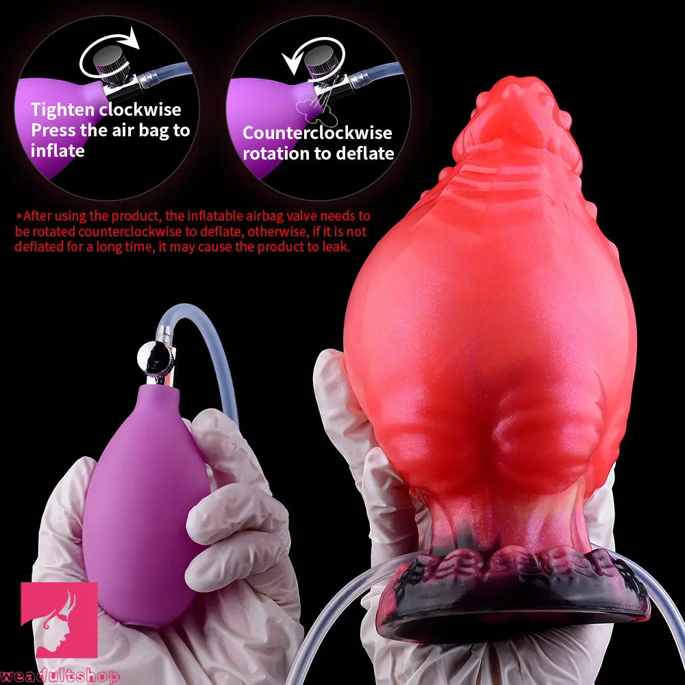 5.71in Fantasy Knot Spiked Silicone Soft Inflatable Spraying Water Real Dildo