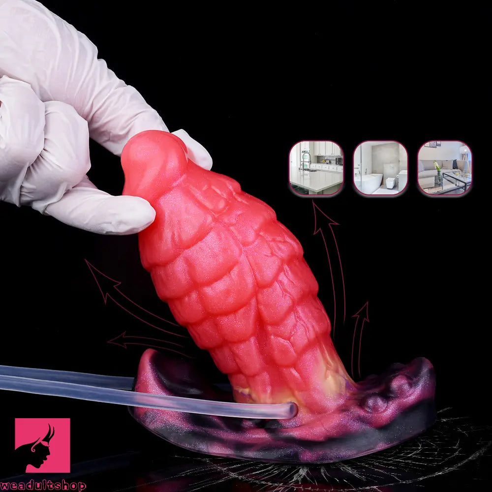 5.31in Fantasy Silicone Soft Inflatable Spraying Water Dildo For Anus Sex
