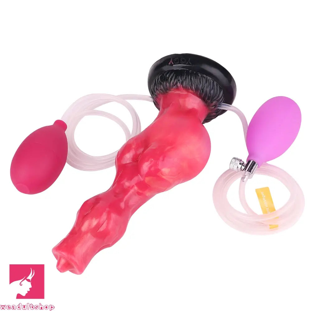8.11in Dog Knot Silicone Soft Big Ejaculating Dildo G-Spot Stimulato Cock