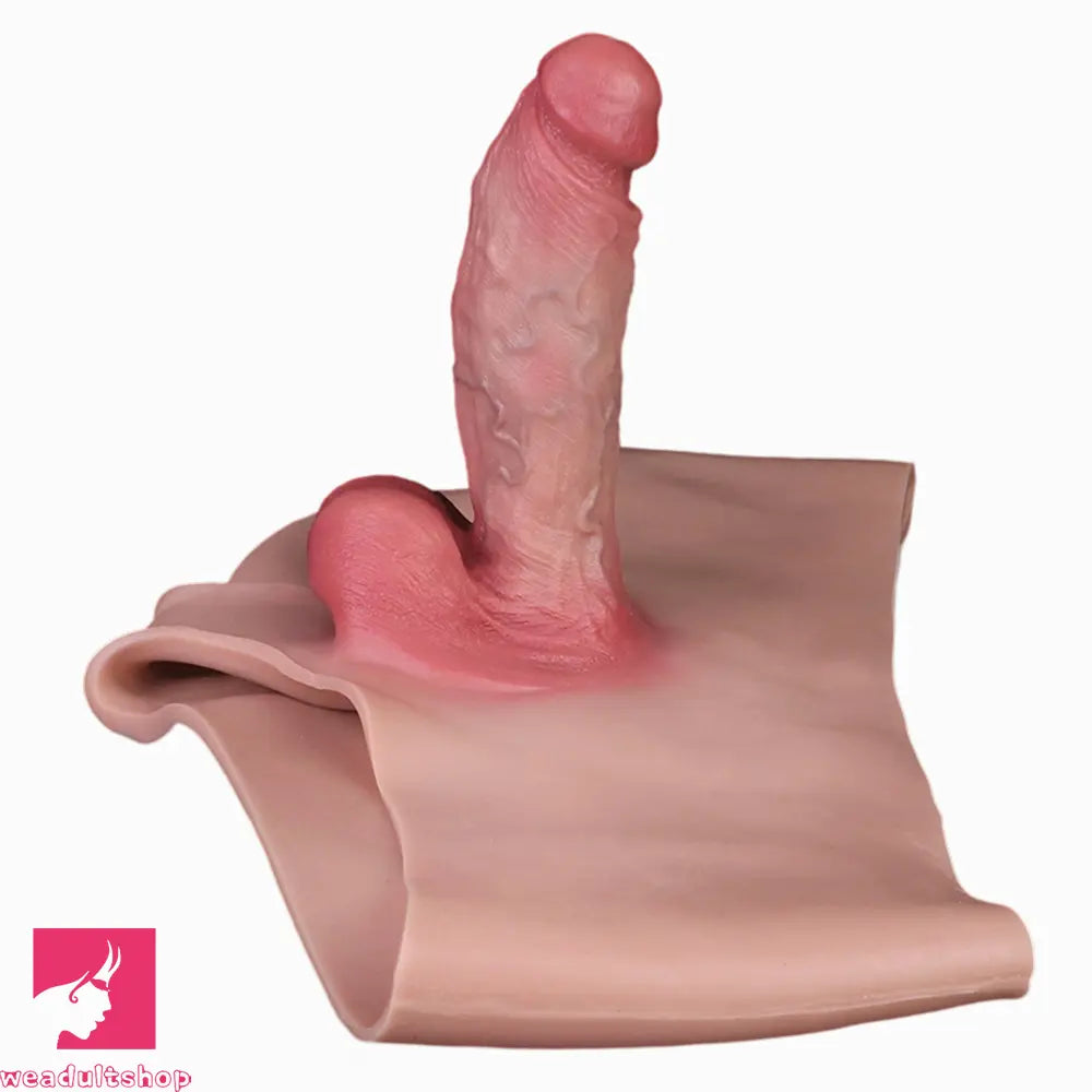 6.37in Wearable Silicone Dildo Pants Real Skin with Hollow Soft Penis Sleeve
