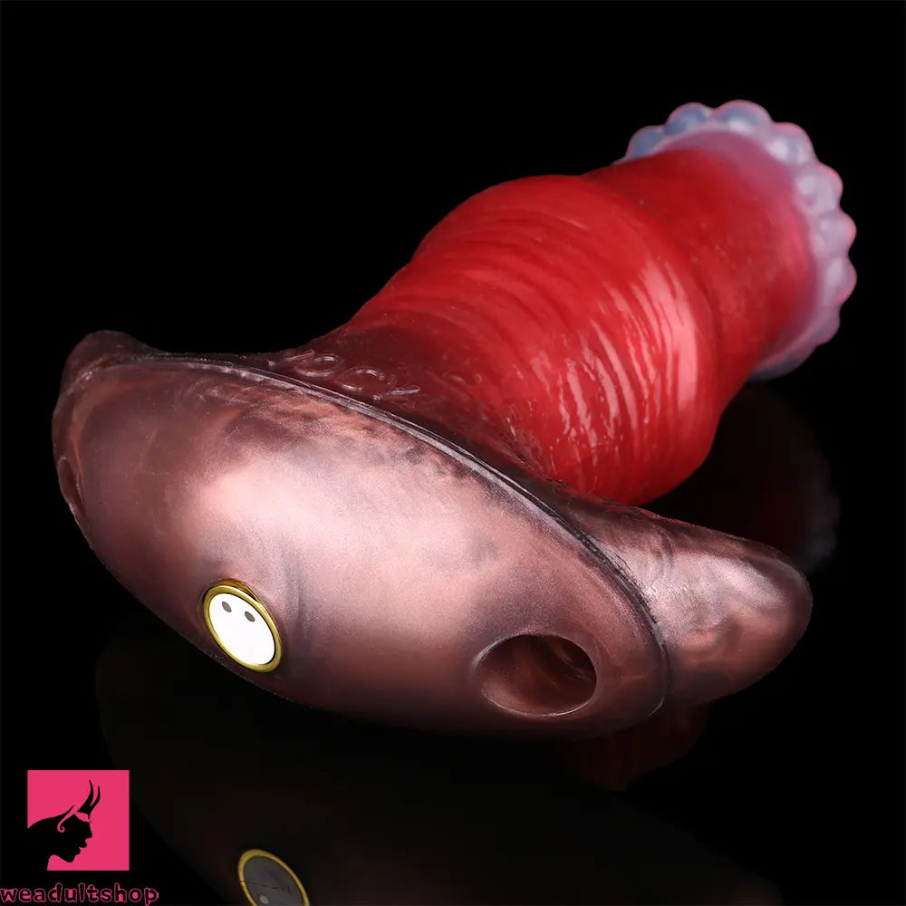 2.91in-8.85in Horse Cock Wearable Gag Fox Tail Vibrator Anchor Cock Dildo